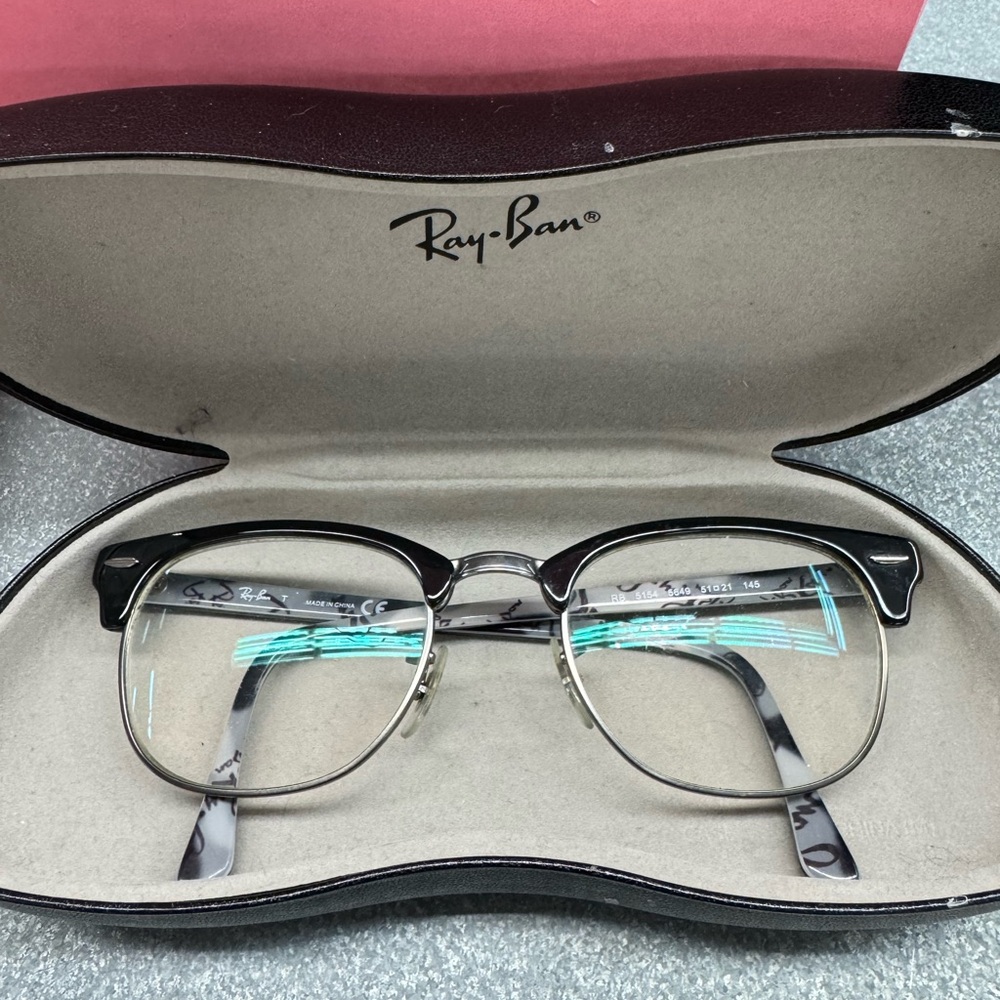 Ray-Ban Black and Silver Eyeglasses